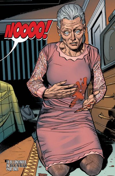 A pobre idosa acabou pagando o preço da revelação da identidade do sobrinho (Imagem: Reprodução/Marvel Comics)