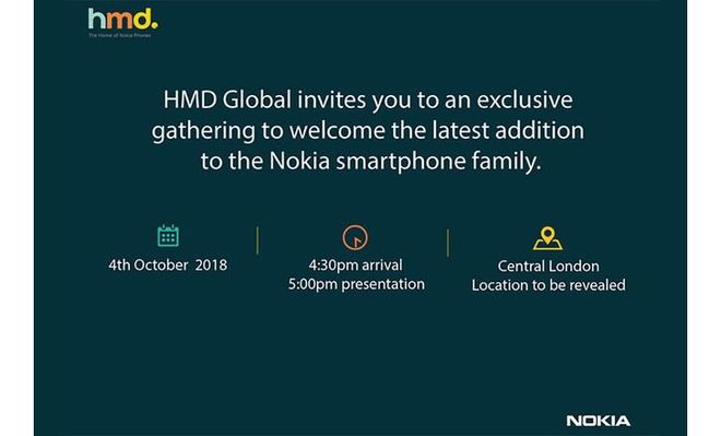 Convite da HMD Global promete um novo smartphone da Nokia para o dia 4 de outubro (Imagem: GSMArena.com)