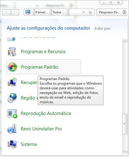 Programas padrão Programas padrão
