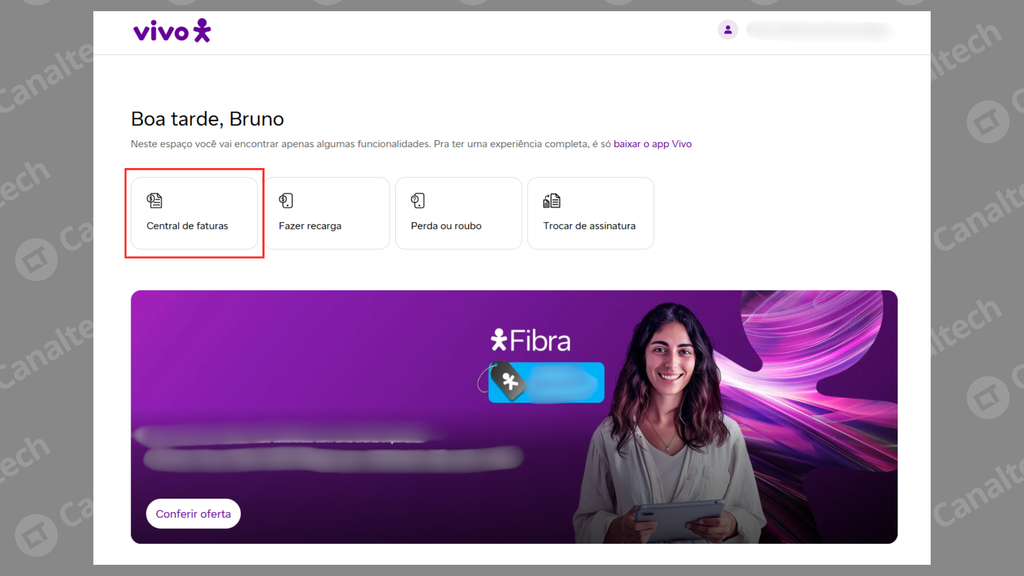 Como acessar a fatura da Vivo pelo app (Imagem: Captura de tela/Bruno De Blasi/Canaltech)