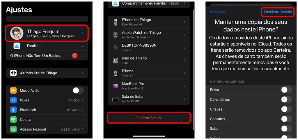 Finalize a sessão do ID Apple no iPhone para criar uma conta (Imagem: Thiago Furquim/Canaltech)