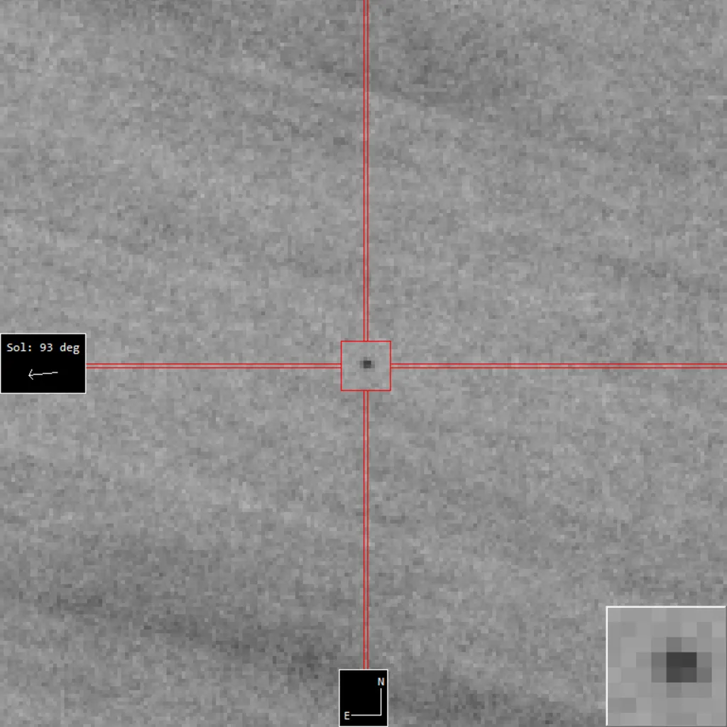 Foto do asteroide 2022 AE1 observado com o telescópio Calar Alto Schmidt, na Espanha (Imagem: Reprodução/ESA/NEOCC)
