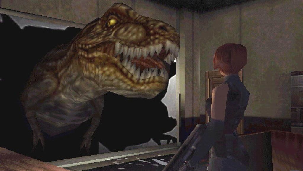 Zumbis são legais, mas você já fugiu de um dinossauro antes? (Imagem: Reprodução/Capcom)