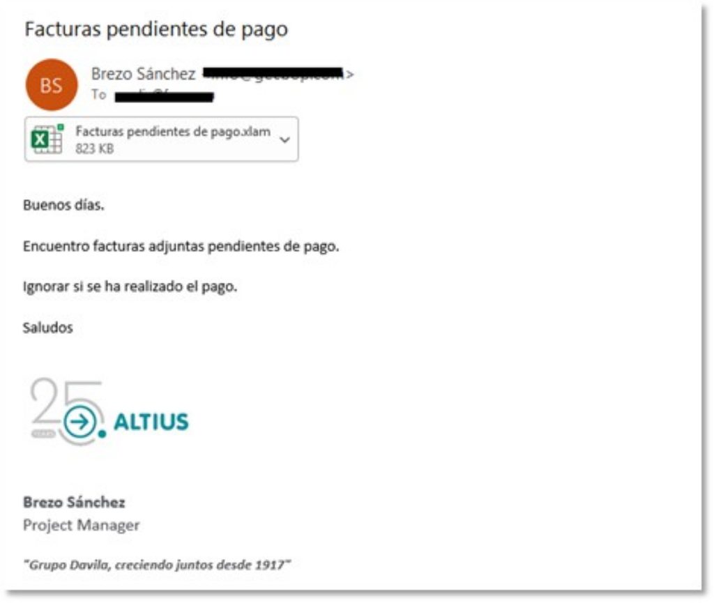 Um registro do e-mail hacker, como reportado pela Forcepoint (Imagem: Forcepoint/Divulgação)