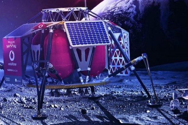 Conceito artístico do lander lunar da Nokia e Vodafone (Imagem: Reprodução/Vodafone)