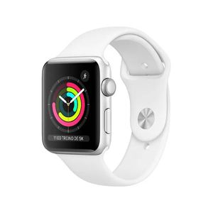 Apple Watch Series 3 (GPS) 42mm Caixa Prateada de Alumínio com Pulseira Esportiva Branca [CASHBACK AME]