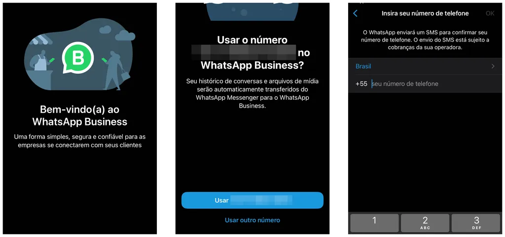 Use o WhatsApp Business com outro número de telefone no iPhone (Captura de tela: Thiago Furquim/Canaltech)