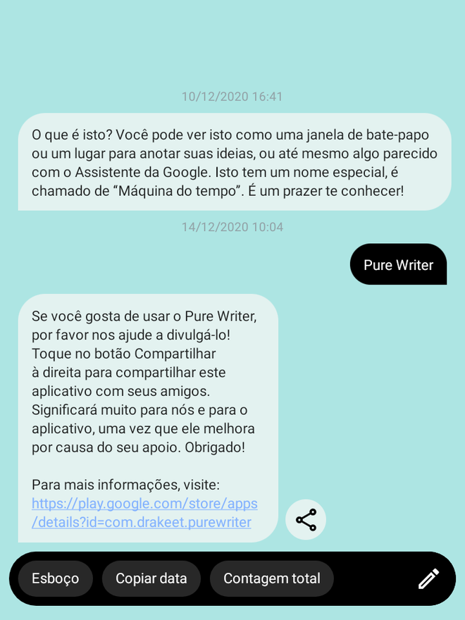 Você pode utilizar o serviço de assistente virtual do Pure Writer - (Captura: Canaltech/Felipe Freitas)