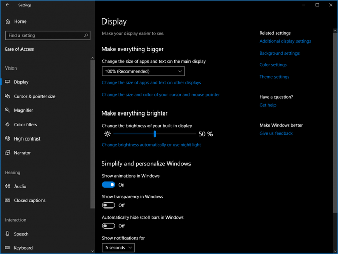 Update oferecerá mais opções de acessibilidade (Imagem: Microsoft)