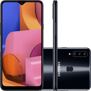 Smartphone Samsung Galaxy A20s 32GB Dual Chip Android 9.0 Tela 6.5" Octa-Core 1.8 GHz 4G Câmera Tripla 13.0 MP + 5.0 MP + 5.0 MP(UW) - Preto