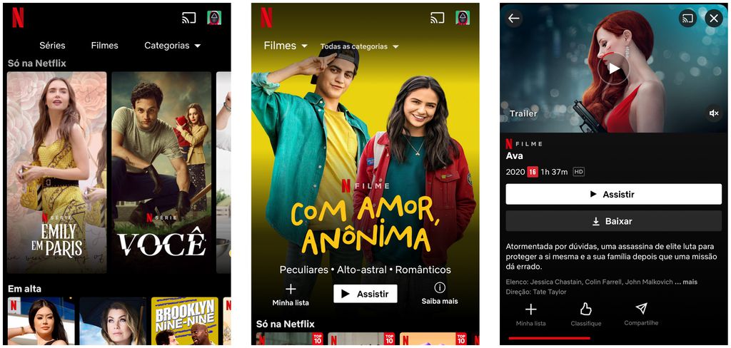 Fácil de usar e intuitiva, a interface da Netflix é a preferida de muitos assinantes do streaming (Captura de tela: Caio Carvalho)