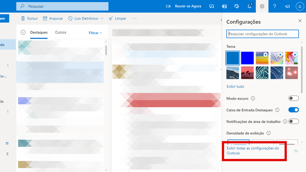 Vá em Exibir todas as configurações do Outlook (Imagem: Guadalupe Carniel/Captura de tela)