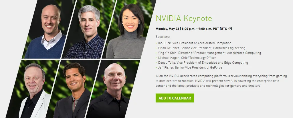 No convite, a Nvidia afirma que apresentará como a Inteligência Artificial está alimentando "as últimas novidades em data centers e tecnologias para gamers e criadores" (Imagem: Reprodução/Nvidia)