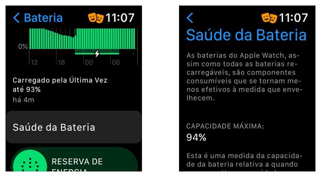 Verifique como anda a saúda da bateria do seu Apple Watch (Captura de tela: Lucas Wetten)