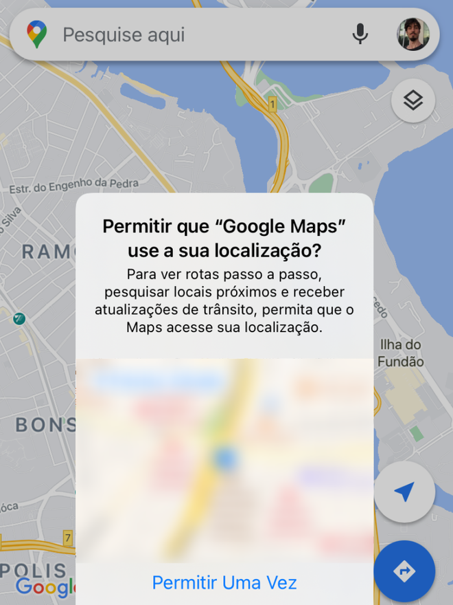 Configure as opções de localização para encontrar o seu local no mapa (Imagem: Thiago Furquim)