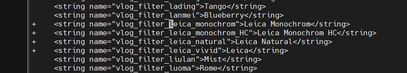 Códigos relacionados a Leica no app MIUI Gallery Editor