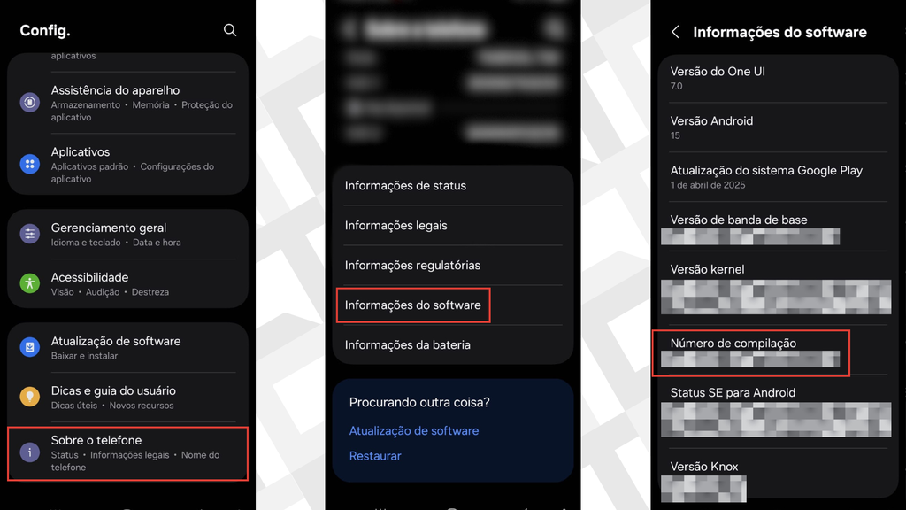Passos para ativar o modo desenvolvedor no Samsung