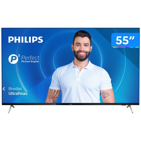 Smart TV Philips 55´4K UHD, 3 HDMI, 2 USB, WiFi, Bluetooth, Dolby Atmos - 55PUG7625/78