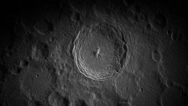 Cratera Tycho fotografada pelo protótipo (Imagem: Reprodução/NRAO/GBO/Raytheon/NSF/AUI)