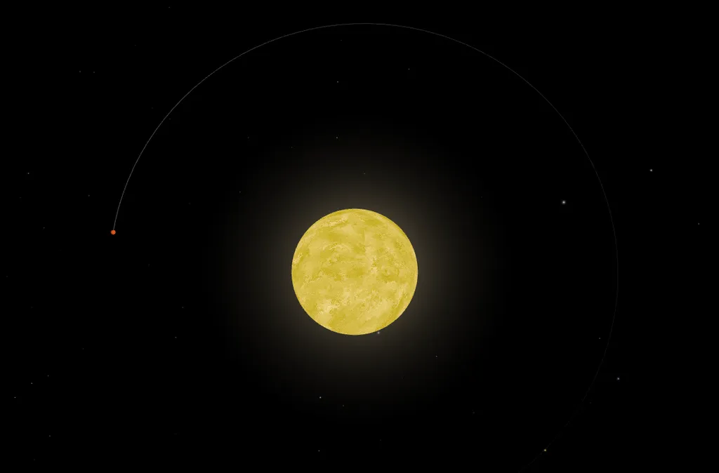 Simulação da órbita do planeta Kepler-1658b (Imagem: Reprodução/NASA)