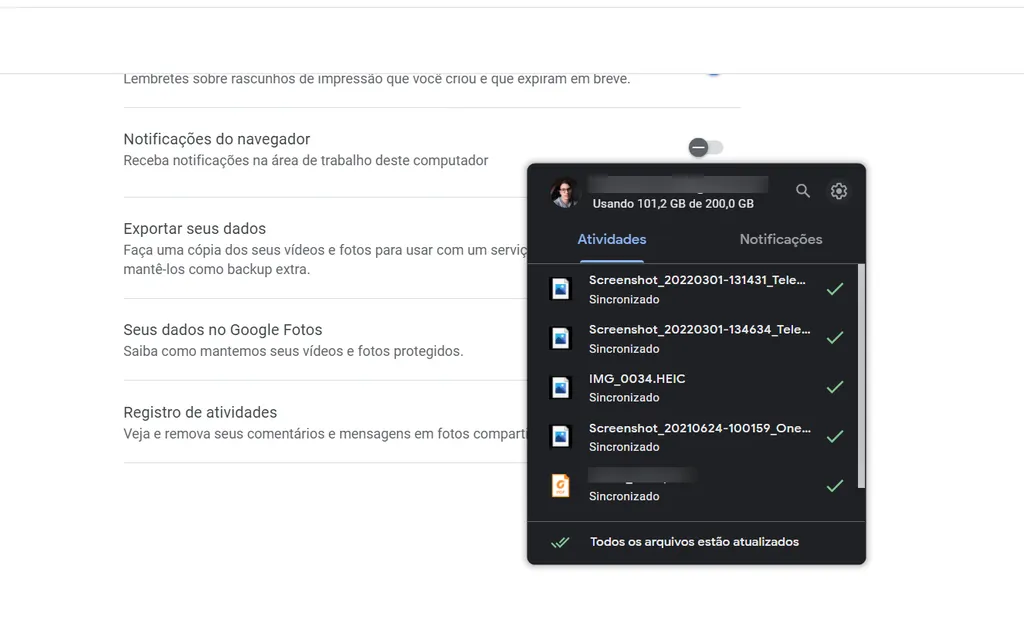 Após a instalação, você poderá gerenciar o Google Fotos para PC com o software (Captura de tela: André Magalhães)