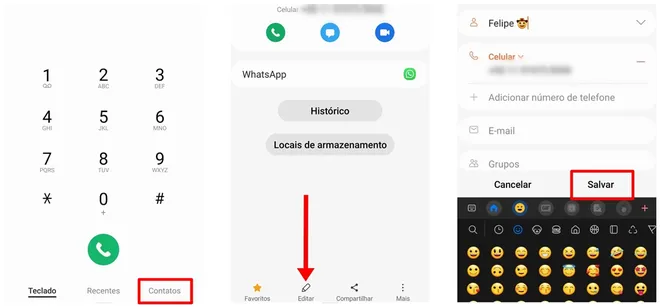 Edite seus contatos adicionando emojis personalizado no Android (Captura de tela: Canaltech/Felipe Freitas)
