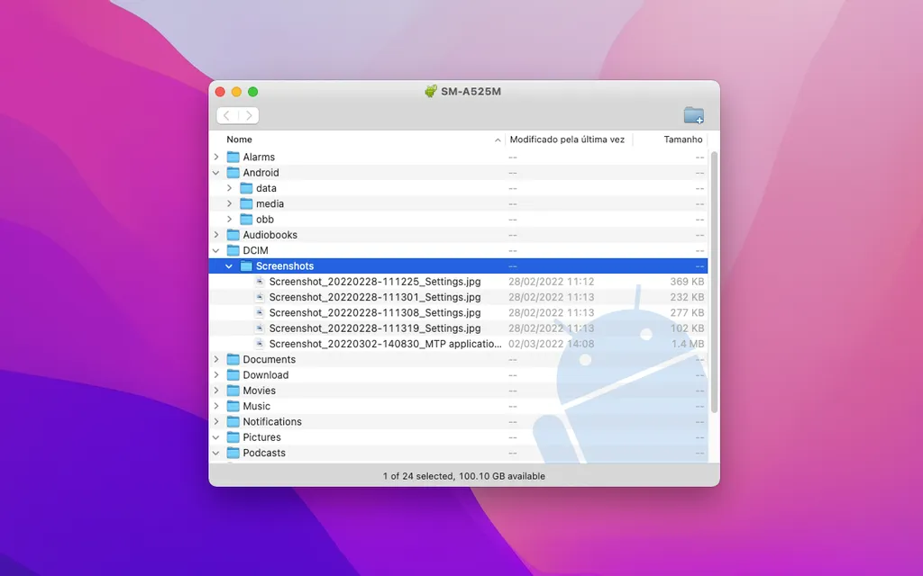 Transfira arquivos do seu celular Android para o Mac pelo app indicado usando um cabo USB (Imagem: Caio Carvalho)