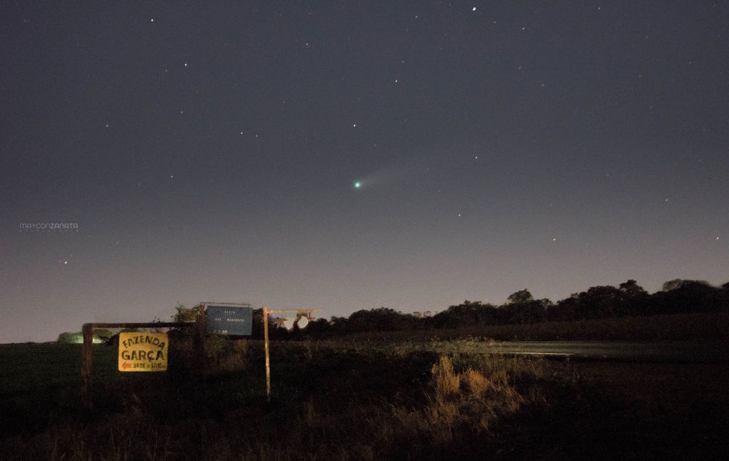Apariição do NEOWISE no Mato Grosso do Sul (Foto: Reprodução/Maycon Zanata)