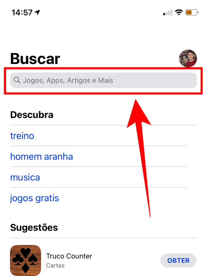 Digite o nome do app no campo de busca. Captura de tela: Lucas Wetten (Canaltech)