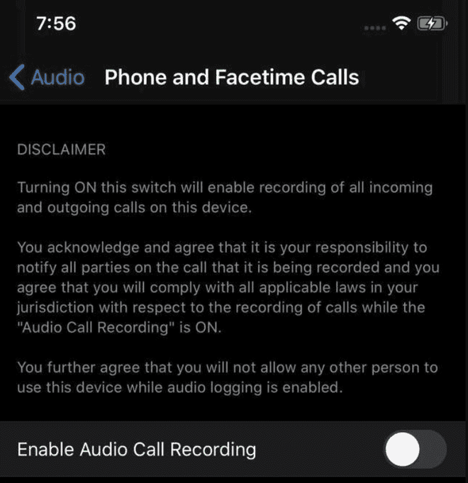  Recurso de gravação de chamadas no iOS 14 deve ser ativado em "Configurações" (Reprodução: Gizchina)