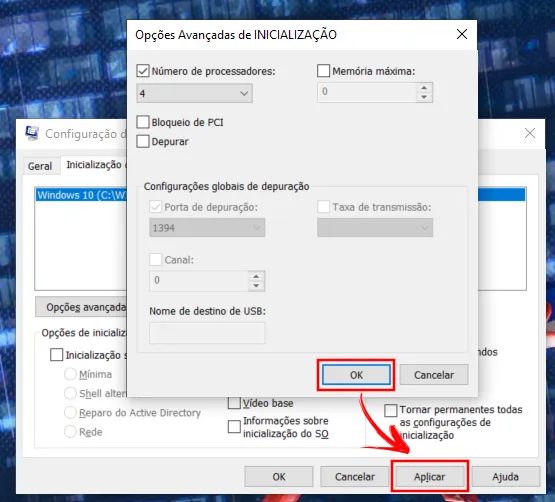 Depois que selecionar o número de núcleos, o usuário precisa reiniciar o computador (Imagem: Captura de Tela/Canaltech)