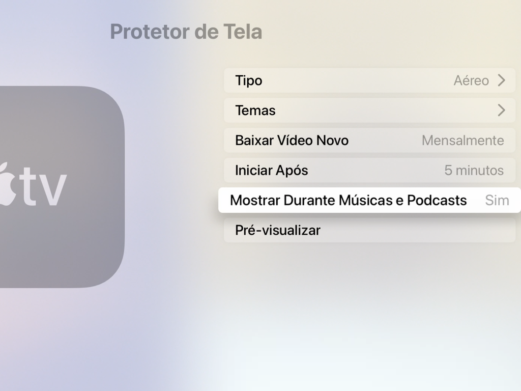 Caso você esteja escutando uma música ou podcast, pode permitir a exibição do protetor de tela - Captura de tela: Thiago Furquim (Canaltech)