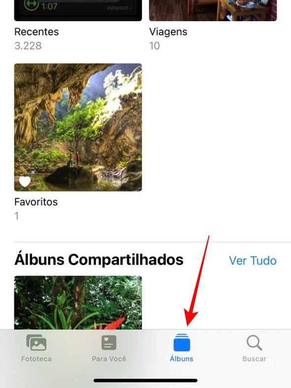 Abra a seção de álbuns do app Fotos - Captura de tela: Thiago Furquim (Canaltech)