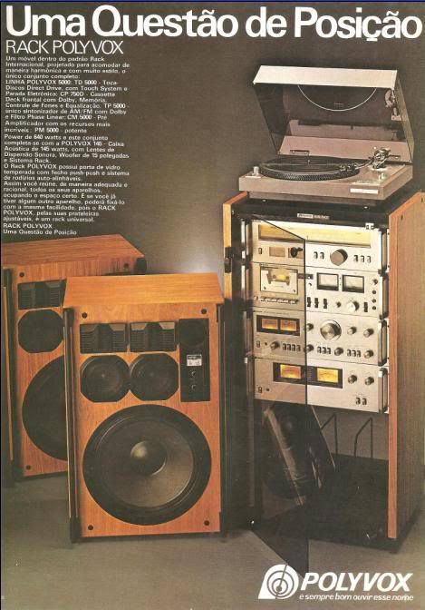 Os aparelhos de som modulares eram o apogeu da marca na época. Será que vão voltar? (Imagem: Divulgação/Polyvox)