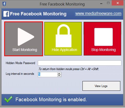 Inicie o monitoramento clicando no botão Inicie o monitoramento clicando no botão
