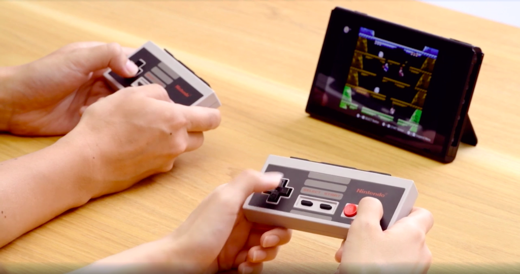Controle do Switch com design do NES
