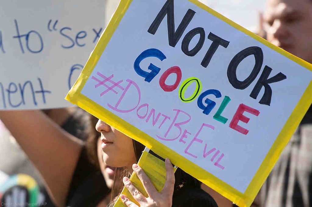 Protesto de funcionários do Google contra empresa: tensões crescentes entre a gerência senior da companhia e seus colaboradores (Foto: ACLU.org)