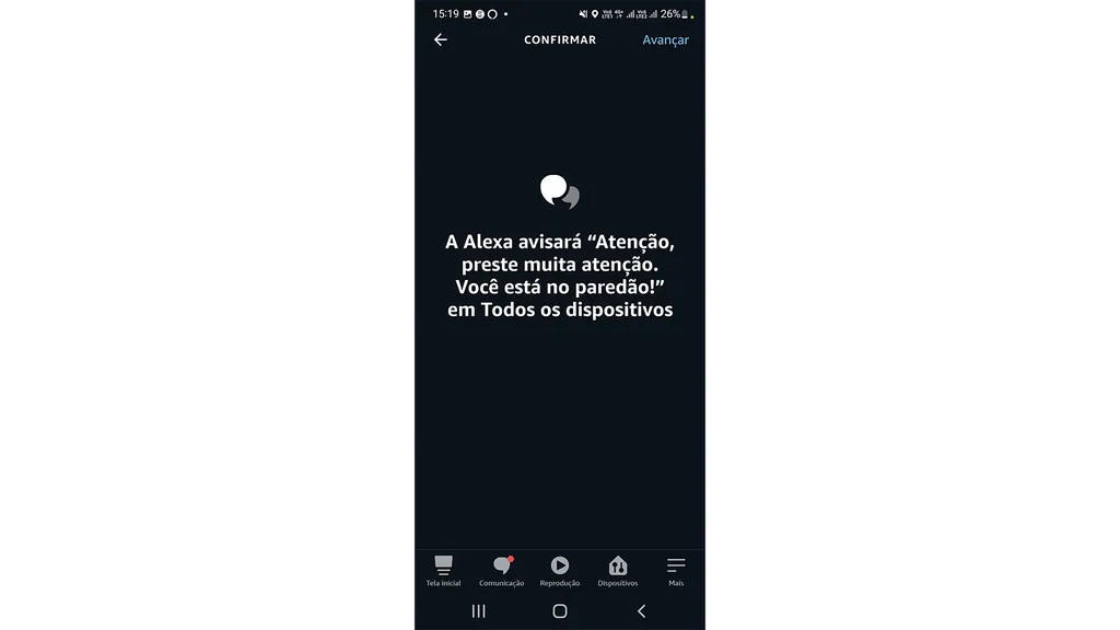Os alertas serão enviados para todos os dispositivos pareados com a Alexa (Imagem: Captura de tela/Alveni Lisboa/Canaltech)