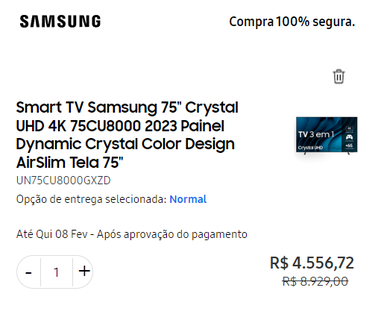 Smart TV Samsung 75" Crystal UHD 4K 75CU8000 2023 [CUPOM] - Canaltech ...