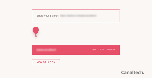Após o processo de criação, o Balloon fornecerá uma URL que pode ser compartilhada com quem você quiser. Ao abrir o link, as pessoas encontraram um campo de upload para o envio dos arquivos, que cairão diretamente na sua conta do Dropbox