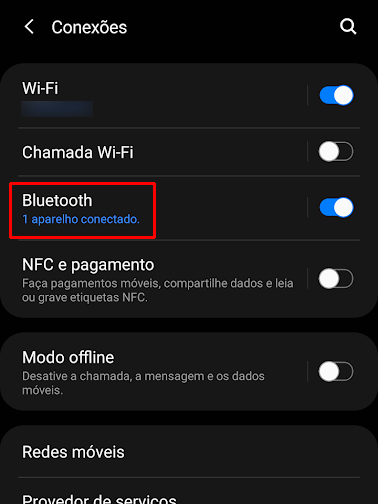 Abra a lista dos dispositivos Bluetooth (Imagem: André Magalhães/Captura de tela)