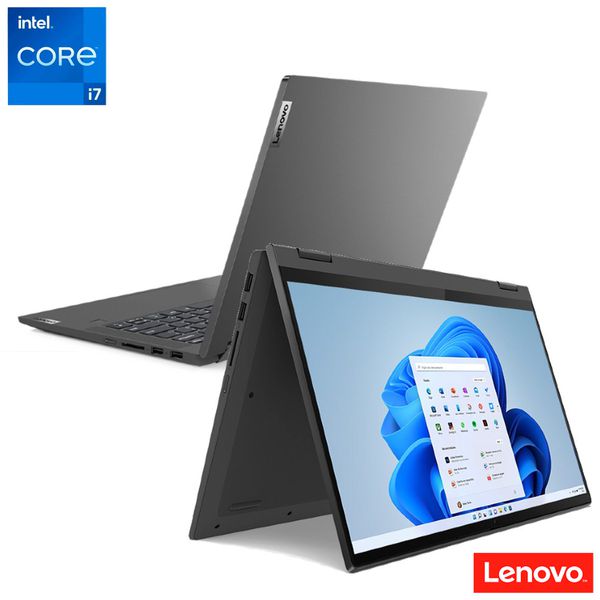 Notebook 2 em 1 Lenovo,Intel Core i5 1135G7,8GB,256GB SSD, Tela 14",Placa Vídeo Intel Iris Xe,IdeaPad Flex 5i-82LT0005BR