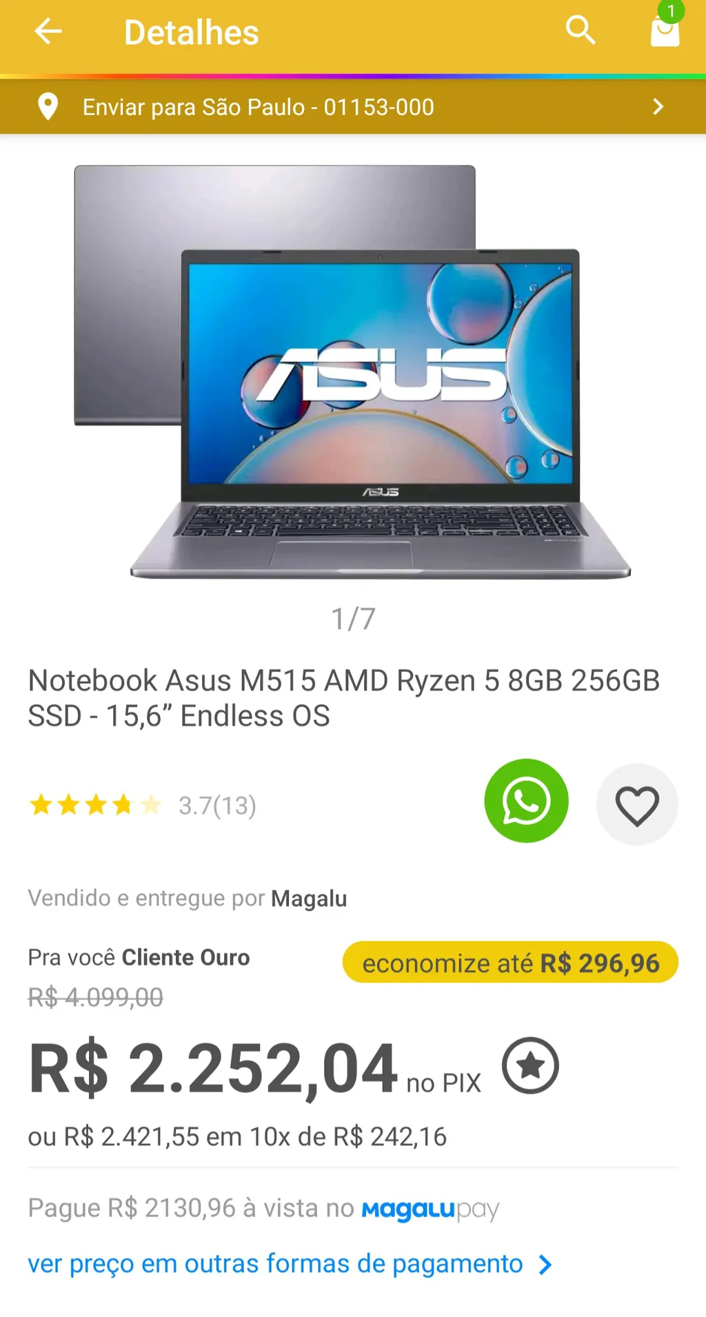 Imagem na descrição da promoção