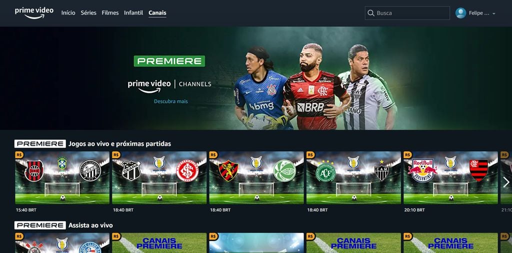 estuda comprar direitos de transmissão de nova liga de futebol para o  Prime Video 