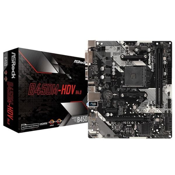 PARCELADO | Placa Mãe ASRock B450M-HDV R4.0, AMD AM4, Micro ATX, DDR4 | CUPOM
