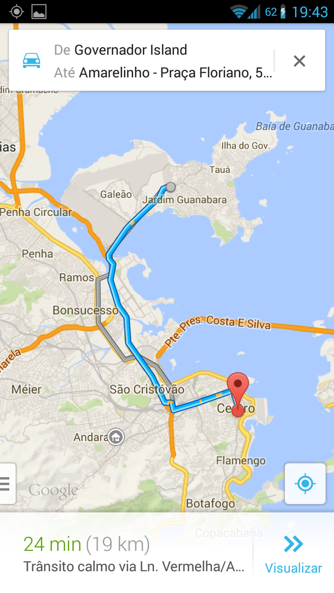 Google Maps - Escolher rota Google Maps - Escolher rota