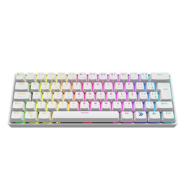 Teclado Mecânico Gamer KBM! GAMING TG600, 60% e ABNT2, RGB, Switch Gateron Red | CUPOM