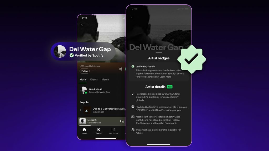 Selo de verificação do Spotify