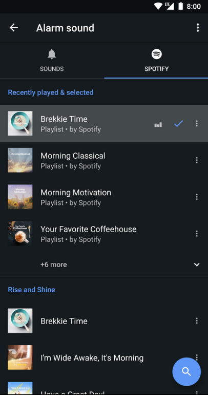 Despertador do Android agora pode tocar músicas do Spotify