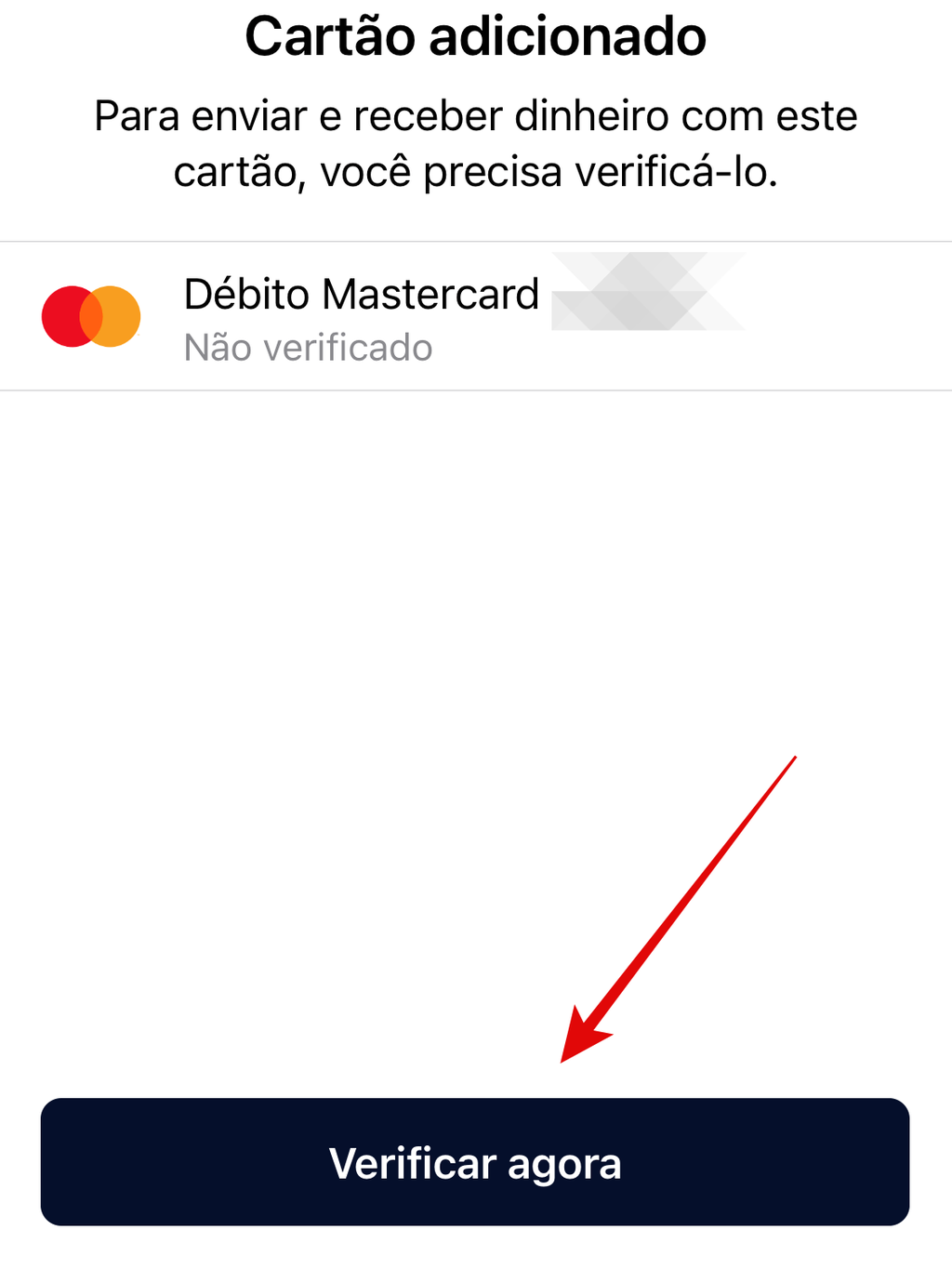 Verifique a sua conta para começar a usar os serviços de pagamento do WhatsApp Pay(Imagem: Guadalupe Carniel/Captura de tela)